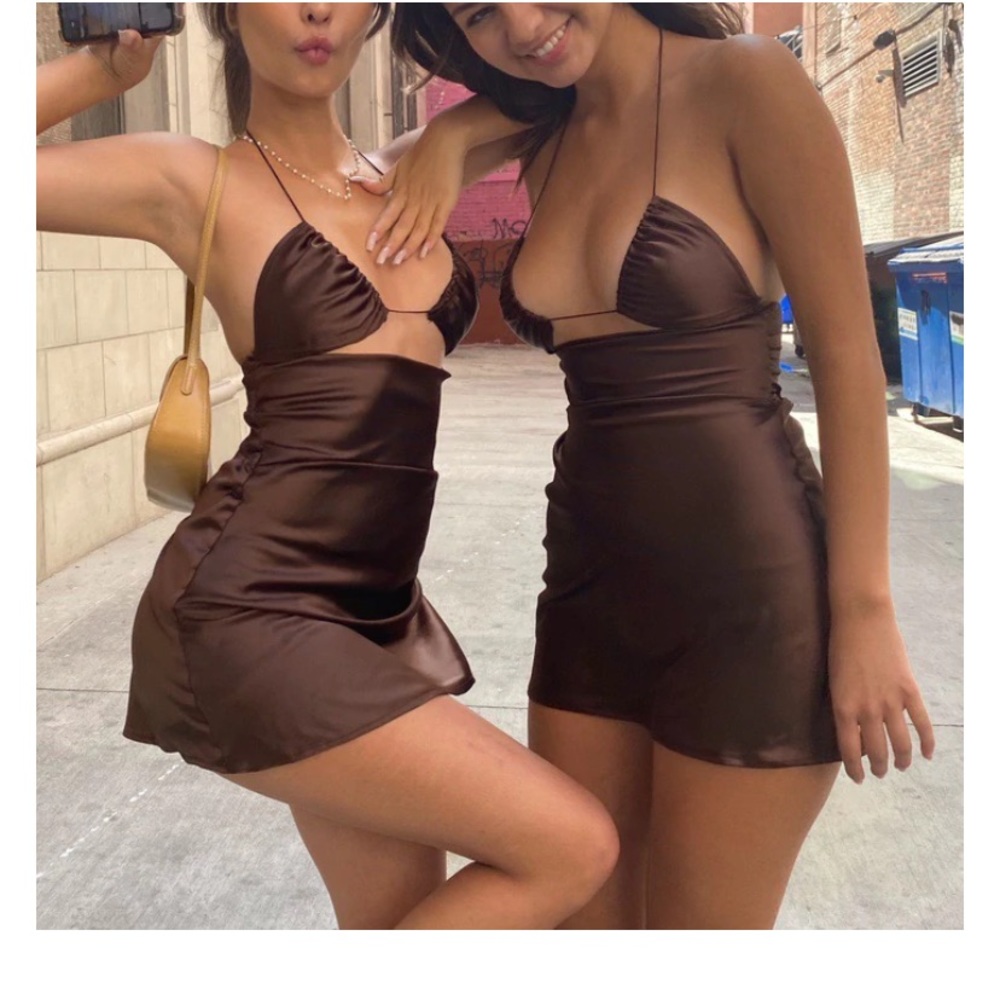 Enduring Kairos Bikini Slip Dress in Champagne